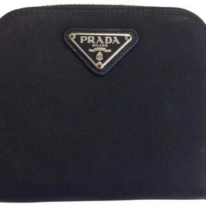 Prada Black Nylon & Safiano Leather Wallet